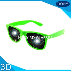 Durable Plastic Red 3D Firework Glasses 0.65mm Lens PC Frame