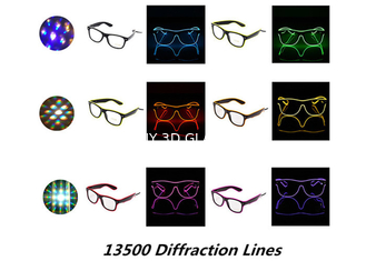 El Wire Glow Led DJ Bright Light Safety Light Up LED flashing Diffraction glasses