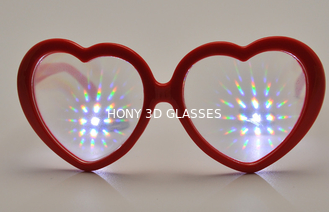 Heart Frame Clear Diffraction Glasses Red Heart Frame For Party Wedding Music Festival Use