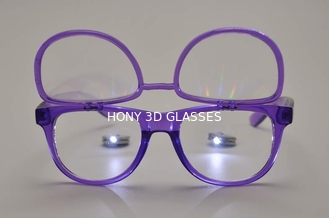 Orange Frame Plastic Diffraction Glasses With 0.65mm Thickness Lens