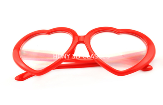Red Frame Plastic Diffraction Glasses For Night Club , Dance Event
