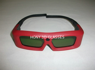 High Transmittance Active 3D Glasses Battery Powered LCD Lenses With Red Frame