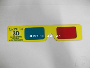 Red And Blue Anaglyph 3D Glasses Disposable With PET Color Filter