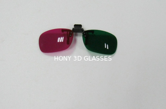 Clip On Plastic Red Green 3D Glasses For Look 3D Picture And Movie