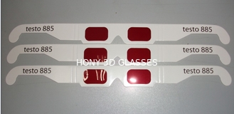 3D Red Decoder Glasses With Paper Frame , Disposable 3D Glasses