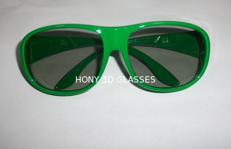 Green Plastic Circular Polarization 3D Glasses For Cinema Big Size