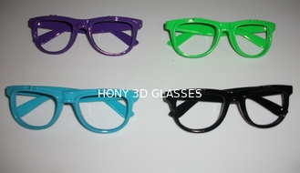 Purple Frame 3D Fireworks Glasses , Plastic Diffraction Glasses