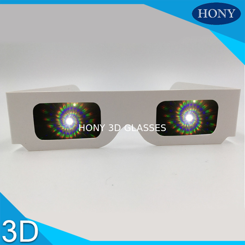 Party Spiral 3d Diffraction Glasses , Pet Materials Fireworks 3d Glasses With Logo