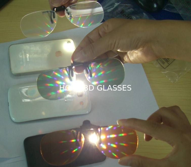 Rainbow Effect 3D Fireworks Glasses 0.06mm PVC Or PET Lenses