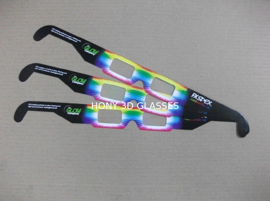Custom 3D Paper Fireworks Glasses , Festival Kids Rainbow Glasses