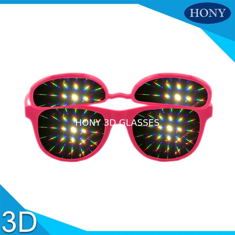 Clear 13500 lines double lens flip Up 3D Diffraction Glasses Red white purple