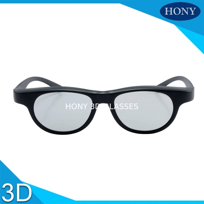 Black Linear Polarized Cinema 3D Glasses Custom Frame Color For Movie Theater