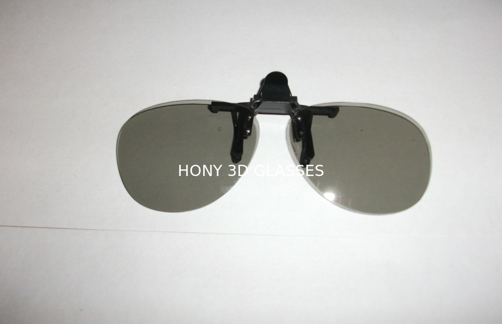 Clip On Plastic Circular Polarized 3D Glasses Efficiency 99.7%