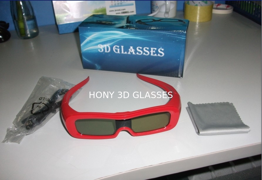 USB Rechargeable Universal 3D Active Shutter Glasses 120Hz 1.5mA CE FCC