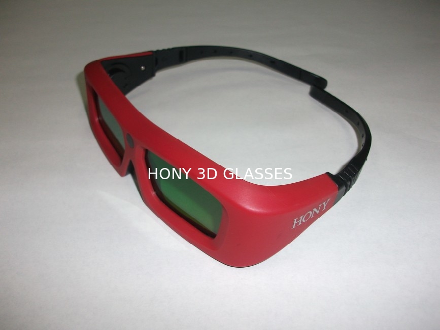 120Hz VR Red DLP Link Active Shutter 3D TV Glasses 0.7ma With CR2032 Lithium Battery