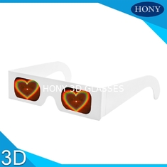 Heart Diffraction Glasses Rainbow Paper Glasses 250g Customzed Printing