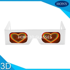 Heart Diffraction Glasses Rainbow Paper Glasses 250g Customzed Printing