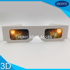 Double Cardboard Frame heart diffraction glasses , 3d eye glasses For Lovers