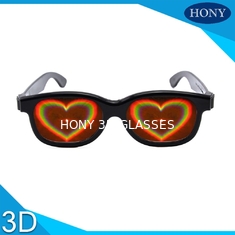 ABS Frame Heart 3D Diffraction Glasses Black Frame for wedding party