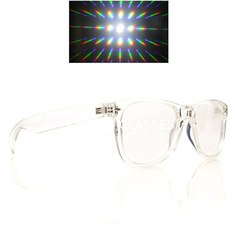 Customized LOGO Rave Prism Grating Glasses Rainbow Fireworks / Spiral