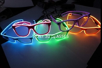 El Wire Plastic Diffraction Glasses With LED Lighting For Christmas Festival