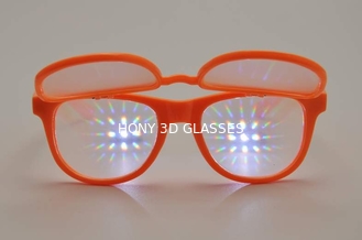 Green Frame Plastic Diffraction Glasses , Flip Up Fireworks Glasses