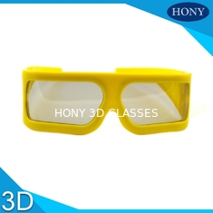 Yellow Big Frame Linear Polarized 3D Glasses 148 * 52 * 155mm For Cinema