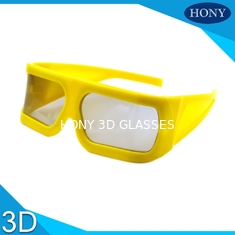 Yellow Big Frame Linear Polarized 3D Glasses 148 * 52 * 155mm For Cinema