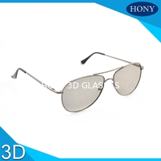 Metal Frame Linear Polarized 3D Glasses Silver White Scratech Protective Film