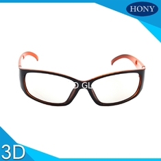 Hard Coating Frame Linear Polarized 3D Glasses With Black / Orange Color