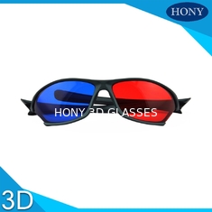 Plastic Anaglyph 3D Glasses Wide Angle Red Blue Lenses Black Frame