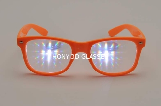 3D Fireworks Glasses , Promotion Orange Frame Eye Wear Glasses