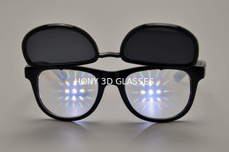 Plastic Double Diffraction Glasses , Flip Up Sunglasses For Festival