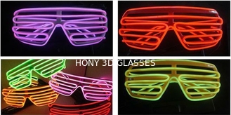 Fashionable Plastic Glowing El Wire Glasses For Party , Shutter Shades Sunglasses