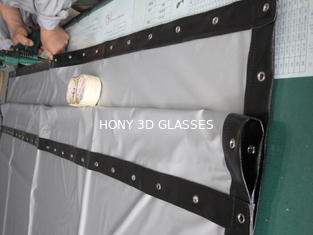 Portable Projection Screens With Black Edge Eyelet , 3D Silver Screen