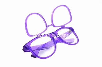 Transparent Purple Plastic Diffraction Glasses , Flip Up Glasses