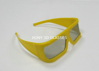 Polarized Plastic Red Cyan 3D Cinema Glasses With Yellow Frame OEM ODM