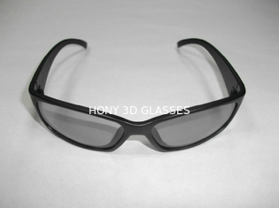 Black Linear Polarized 3D PC Glasses With Plastic Frame CE EN71 Rohs