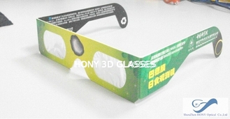 Printing Paper Frame Solar Eclipse Glasses , 0.06mm PVC PET Laser Lenses Glasses