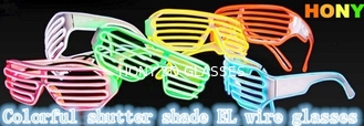 Fashionable Plastic Glowing El Wire Glasses For Party , Shutter Shades Sunglasses