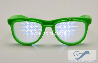 Kids Colored 3D Fireworks Glasses , Double Diffraction Glasses