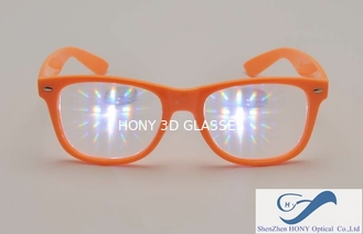 Party Plastic Frame 3D Diffraction Glasses , Durable Rainbow Prism Glasses