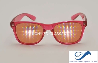 Party Plastic Frame 3D Diffraction Glasses , Durable Rainbow Prism Glasses