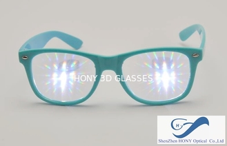 Party Plastic Frame 3D Diffraction Glasses , Durable Rainbow Prism Glasses