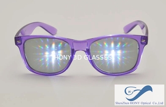 Party Plastic Frame 3D Diffraction Glasses , Durable Rainbow Prism Glasses