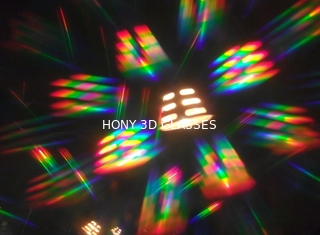 Rainbow 3d Fireworks Glasses , Plastic Frame Diffration Glasses