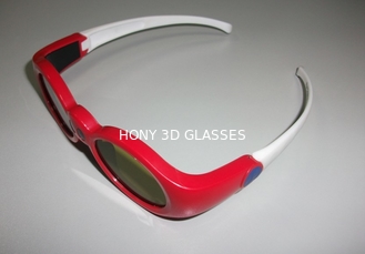 Red Rechargeable Active Passive 3d Glasses LCD Emitter For Current Movies