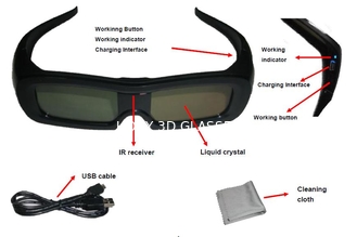 Family Universal Active Shutter 3D Glasses USB Charge Reset Function