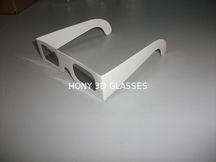 White Cardboard Chromadepth 3D Glasses For Adult / Kids , 0.06mm Lens Thickness