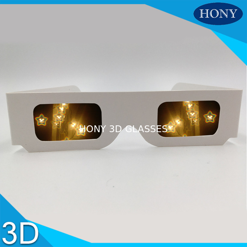 Christmas Star Smile Diffraction 3d Fireworks Glasses Customized Color Lightweight